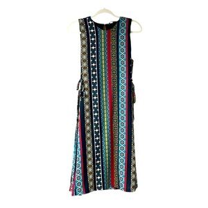 T Tahari boho lace up sides dress
